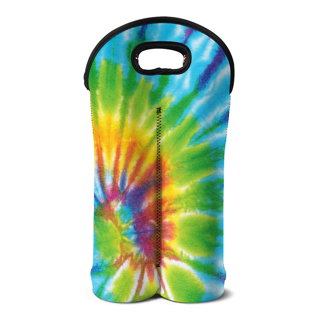 Swirl Tie Dye Print Double Neoprene Wine Tote