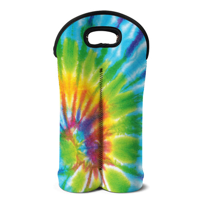 Swirl Tie Dye Print Double Neoprene Wine Tote