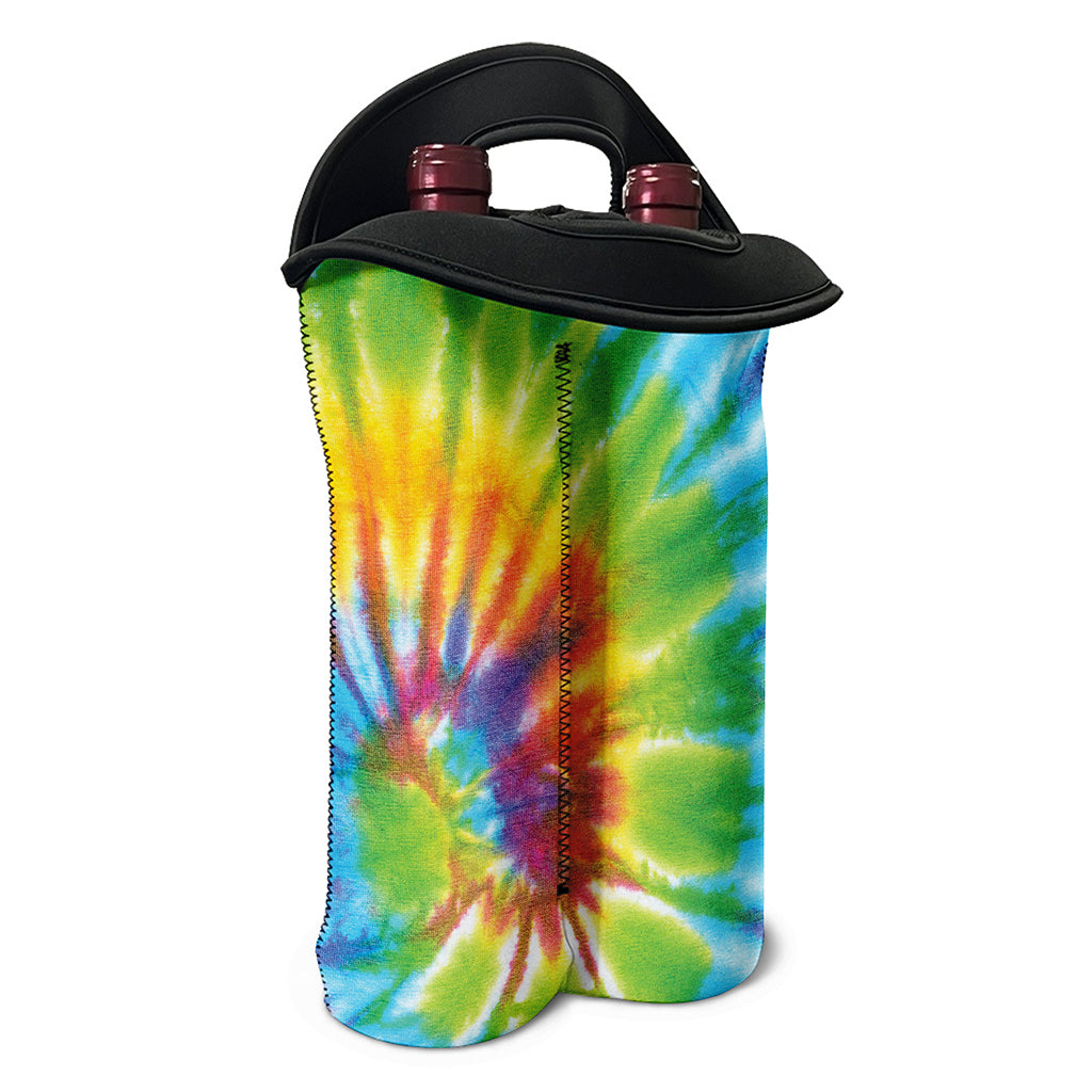Swirl Tie Dye Print Double Neoprene Wine Tote