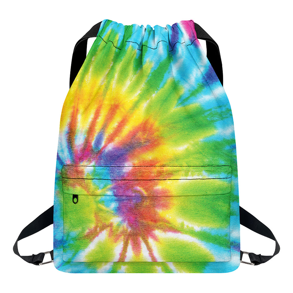 Swirl Tie Dye Print Drawstring Backpack