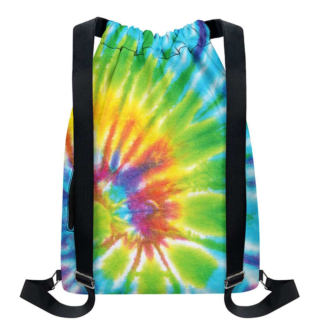 Swirl Tie Dye Print Drawstring Backpack