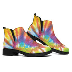 Swirl Tie Dye Print Flat Ankle Boots