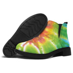 Swirl Tie Dye Print Flat Ankle Boots