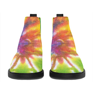 Swirl Tie Dye Print Flat Ankle Boots