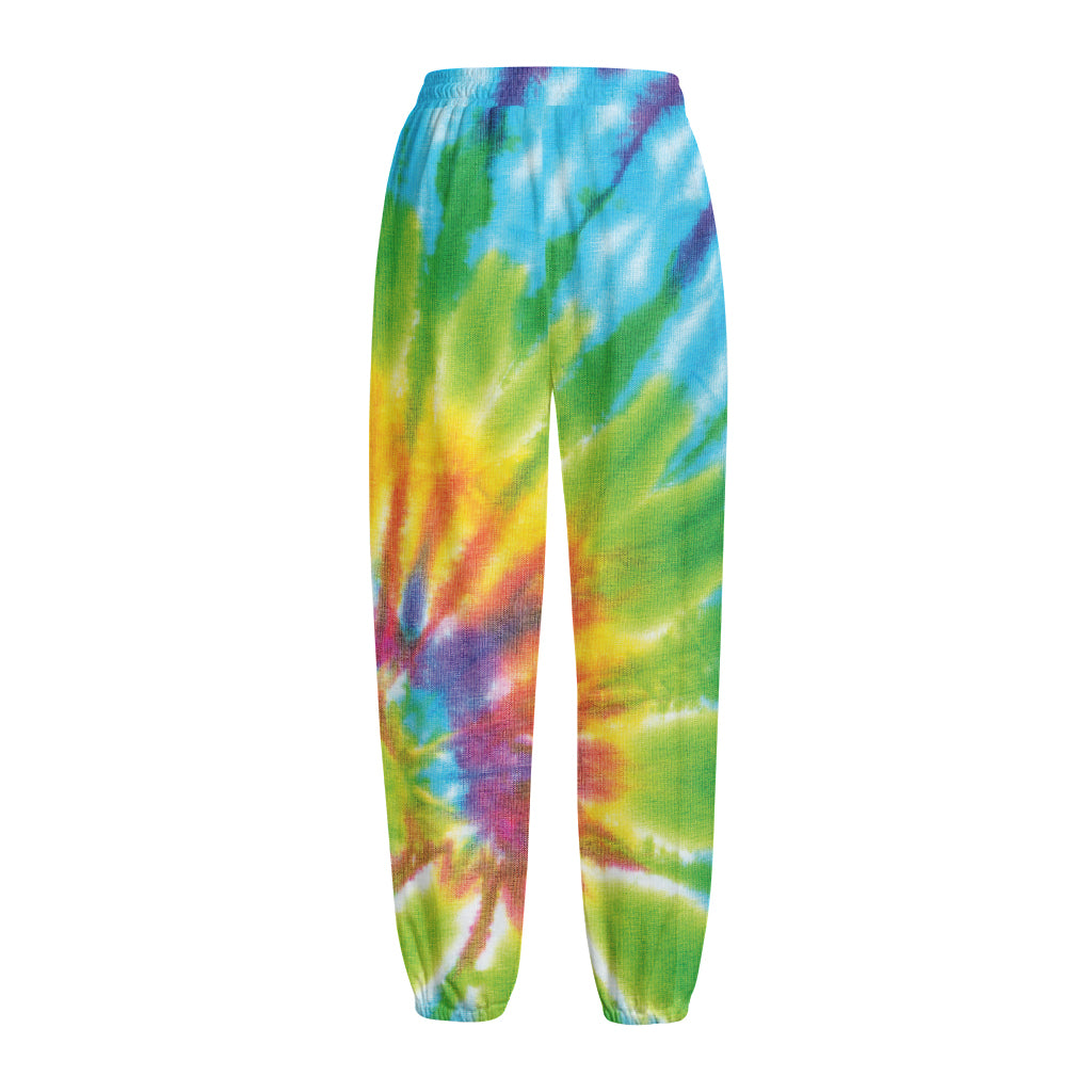 Swirl Tie Dye Print Fleece Lined Knit Pants