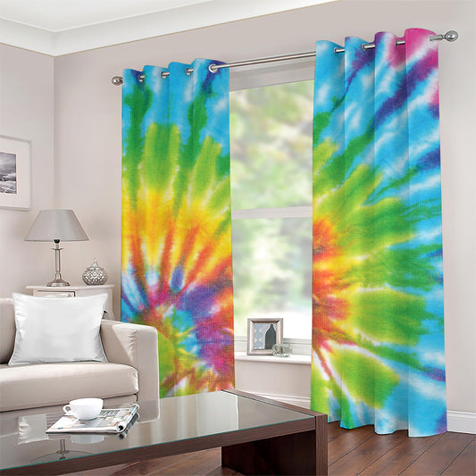 Swirl Tie Dye Print Grommet Curtains