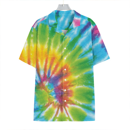 Swirl Tie Dye Print Hawaiian Shirt