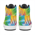 Swirl Tie Dye Print High Top Leather Sneakers