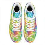 Swirl Tie Dye Print High Top Leather Sneakers
