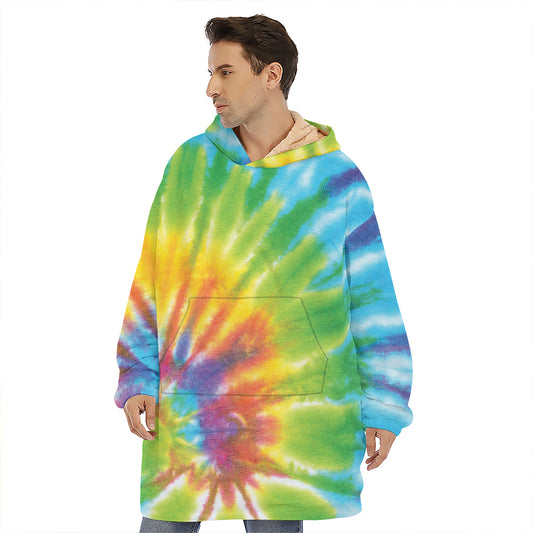 Swirl Tie Dye Print Hoodie Blanket