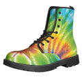Swirl Tie Dye Print Lace-Up Boots