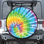 Swirl Tie Dye Print Leather Spare Tire Cover