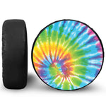 Swirl Tie Dye Print Leather Spare Tire Cover