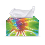 Swirl Tie Dye Print Leather Tissue Box Cover