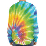 Swirl Tie Dye Print Long Sleeve Baseball Jersey