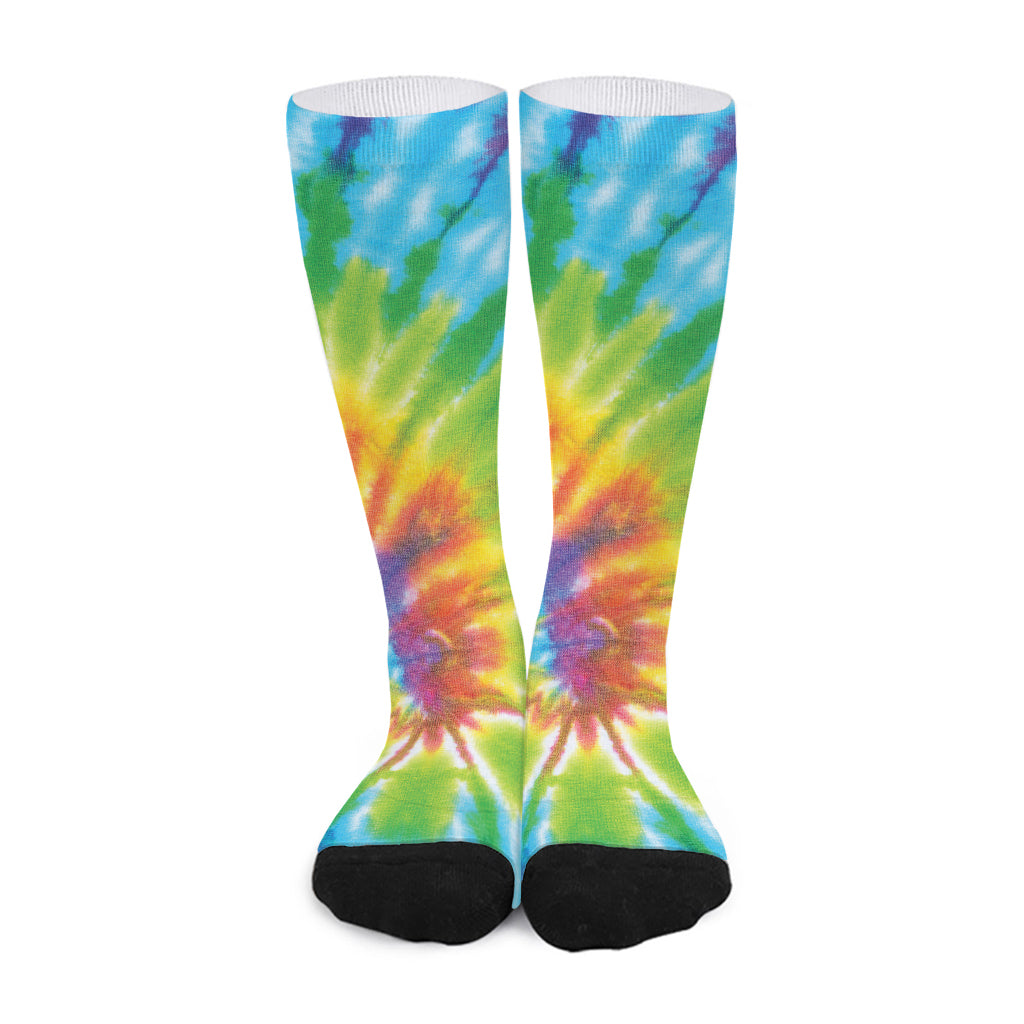 Swirl Tie Dye Print Long Socks