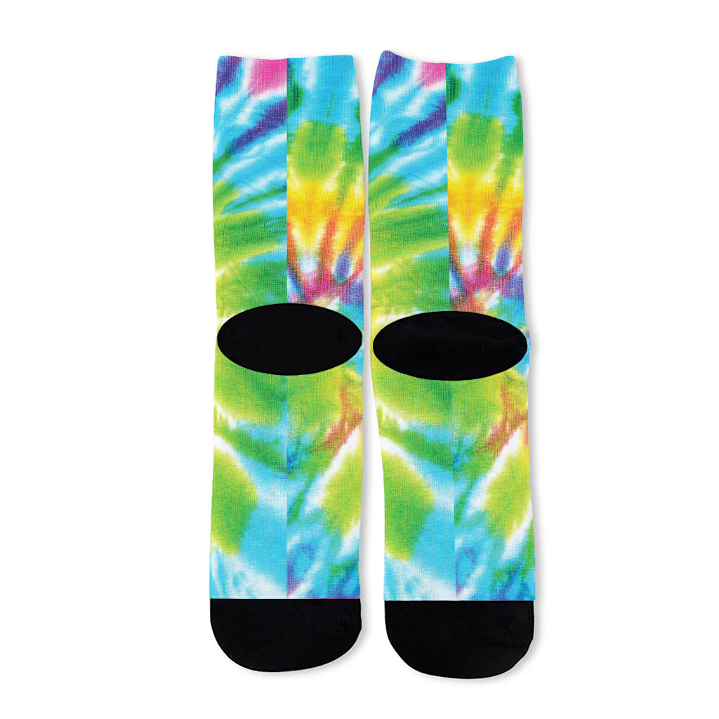 Swirl Tie Dye Print Long Socks