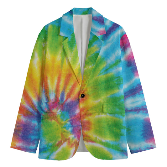 Swirl Tie Dye Print Men's Blazer