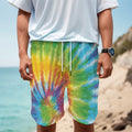 Swirl Tie Dye Print Men's Cargo Shorts
