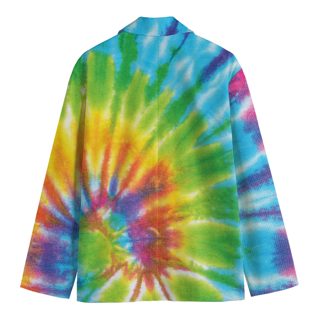 Swirl Tie Dye Print Men's Cotton Blazer