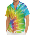 Swirl Tie Dye Print Men's Deep V-Neck Shirt