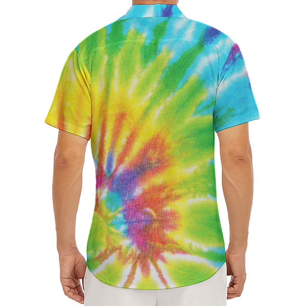 Swirl Tie Dye Print Men's Deep V-Neck Shirt