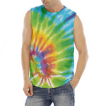 Swirl Tie Dye Print Men's Fitness Tank Top