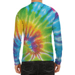 Swirl Tie Dye Print Men's Long Sleeve Rash Guard