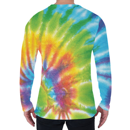 Swirl Tie Dye Print Men's Long Sleeve T-Shirt