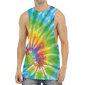 Swirl Tie Dye Print Men's Muscle Tank Top