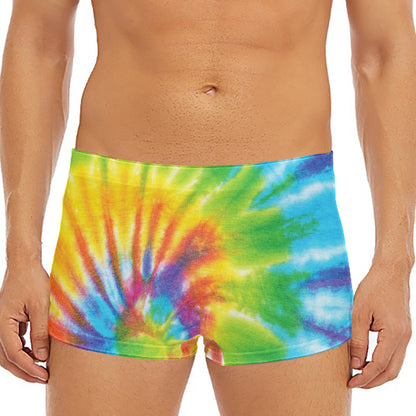 Swirl Tie Dye Print Men's Short Boxer Briefs