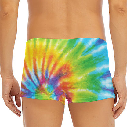 Swirl Tie Dye Print Men's Short Boxer Briefs