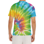 Swirl Tie Dye Print Men's Short Sleeve Rash Guard