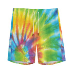 Swirl Tie Dye Print Men's Sports Shorts