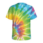 Swirl Tie Dye Print Men's Sports T-Shirt