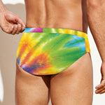 Swirl Tie Dye Print Men's Swim Briefs