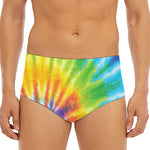 Swirl Tie Dye Print Men's Triangle Swim Briefs