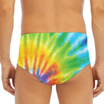 Swirl Tie Dye Print Men's Triangle Swim Briefs