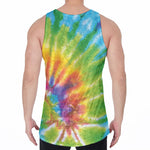 Swirl Tie Dye Print Men's Velvet Tank Top