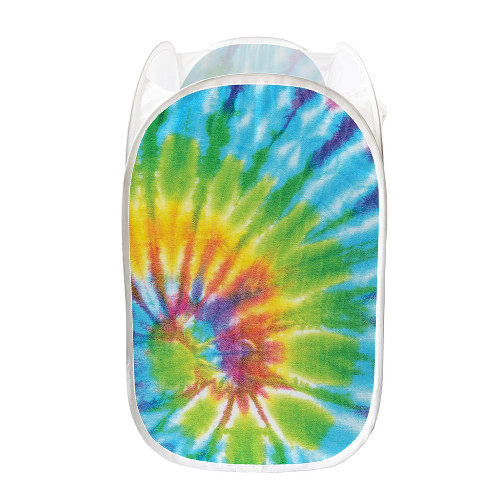 Swirl Tie Dye Print Mesh Laundry Hamper
