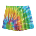 Swirl Tie Dye Print Mesh Shorts