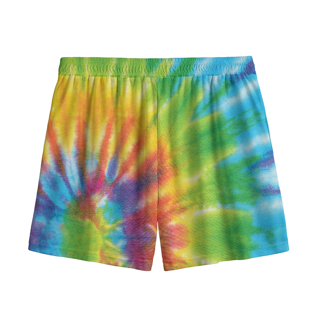 Swirl Tie Dye Print Mesh Shorts