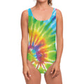Swirl Tie Dye Print One Piece Swimsuit