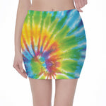 Swirl Tie Dye Print Pencil Mini Skirt