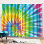Swirl Tie Dye Print Pencil Pleat Curtains