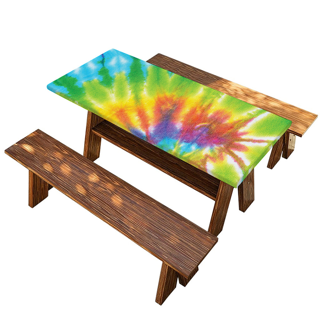 Swirl Tie Dye Print Picnic Table Cover