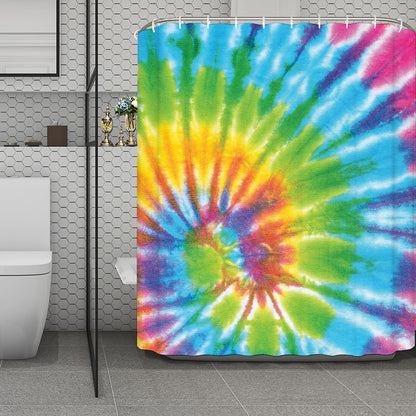 Swirl Tie Dye Print Polyester Shower Curtain