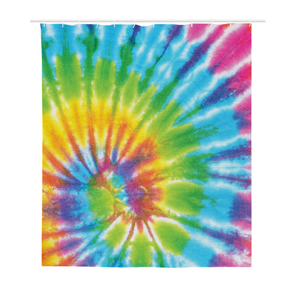 Swirl Tie Dye Print Polyester Shower Curtain