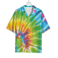 Swirl Tie Dye Print Rayon Hawaiian Shirt