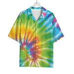 Swirl Tie Dye Print Rayon Hawaiian Shirt